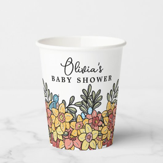 Springtime Oaster Baby Dusche Pappbecher (Links)