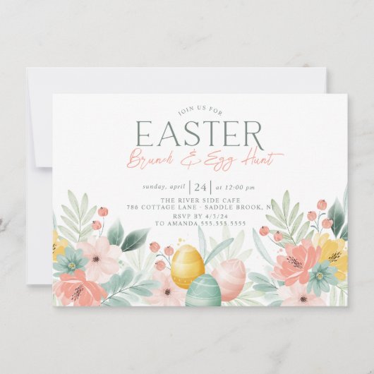 Springtime Osterbrunch & Eierjagd Einladung (Vorderseite)
