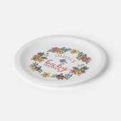 Springtime Osterkranz Kinderdusche Pappteller (Schrägansicht)