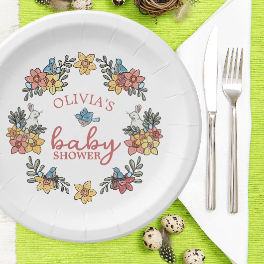 Springtime Osterkranz Kinderdusche Pappteller