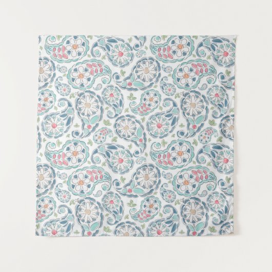 Springtime-Paisley-Muster Wandteppich (Vorderseite)