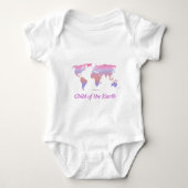 SPringtime Pastel WORLD MAP Baby Strampler (Vorderseite)