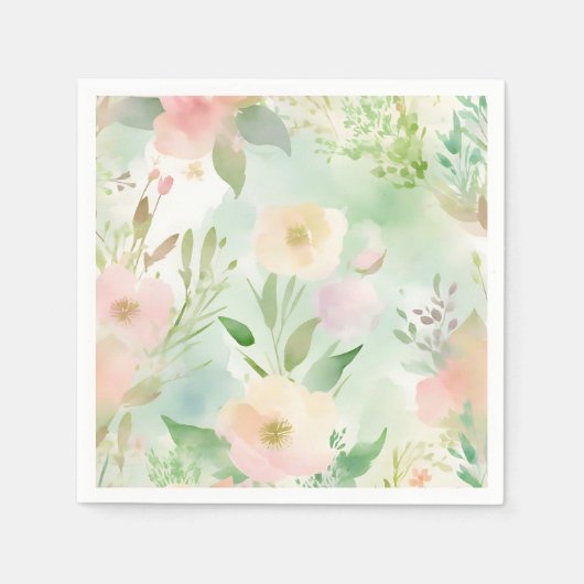 Springtime Pastell Watercolor Serviette (Vorderseite)