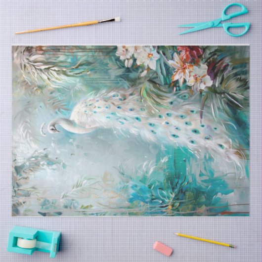 Springtime Peacock Seidenpapier (Basteln)