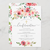 Springtime Peonies Rose Blumenbestätigung Einladung (Vorne/Hinten)