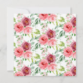 Springtime Peonies Rose Blumenkohl Brautparty Tee Einladung (Rückseite)