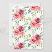 Springtime Peonies Rose Floral First Communation Einladung (Rückseite)