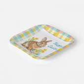 Springtime Plaid with Easter Bunny Paper Plate Pappteller (Gewinkelt)
