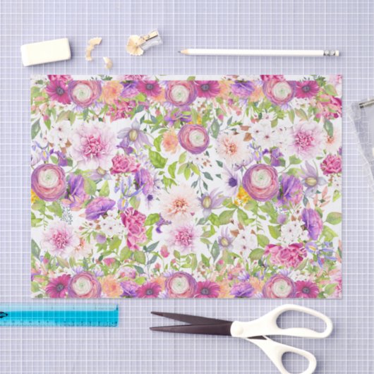 Springtime Ranunculus und Rose Seidenpapier (Handwerk)