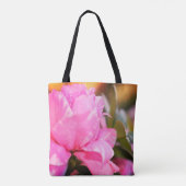Springtime Rosa Azalea Pinselstrich Polyester-Tasc Tasche (Rückseite)