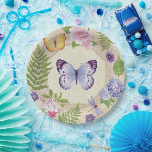 Springtime-Schmetterlinge Pappteller (Party)