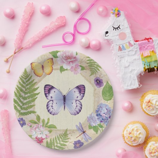 Springtime-Schmetterlinge Pappteller (Party)