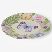 Springtime-Schmetterlinge Pappteller (Schrägansicht)