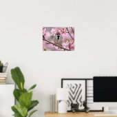 Springtime Serenity: Niedlicher Sparrow Poster (Heimbüro)