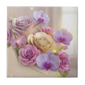 Springtime Splendor 3D Grußkarte mit Dew-Kiss Fliese (Vorderseite)