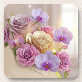 Springtime Splendor 3D Grußkarte mit Dew-Kiss Getränkeuntersetzer (Vorderseite)