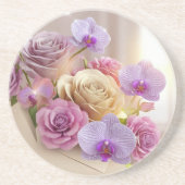 Springtime Splendor 3D Grußkarte mit Dew-Kiss Getränkeuntersetzer (Vorne)