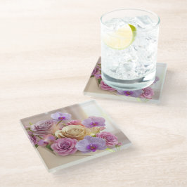 Springtime Splendor 3D Grußkarte mit Dew-Kiss Glasuntersetzer