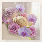 Springtime Splendor 3D Grußkarte mit Dew-Kiss Glasuntersetzer (Vorderseite)