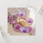 Springtime Splendor 3D Grußkarte mit Dew-Kiss Karte (Vorderseite/Rückseite Beispiel)