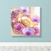 Springtime Splendor 3D Grußkarte mit Dew-Kiss Leinwanddruck (Insitu (Holzboden))