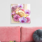 Springtime Splendor 3D Grußkarte mit Dew-Kiss Leinwanddruck (Insitu (Wohnzimmer))