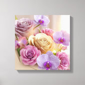 Springtime Splendor 3D Grußkarte mit Dew-Kiss Leinwanddruck (Vorderseite)