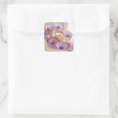 Springtime Splendor 3D Grußkarte mit Dew-Kiss Quadratischer Aufkleber (Tasche)