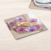 Springtime Splendor 3D Grußkarte mit Dew-Kiss Rechteckiger Pappuntersetzer (angewinkelt)