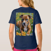 Springtime Staffordshire Bull Terrier Puppy, T-Shirt (Rückseite)