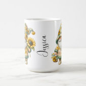 Springtime Sunflower Gnome Keramik Tasse (Mittel)