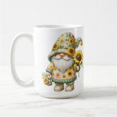 Springtime Sunflower Gnome Keramik Tasse (Links)