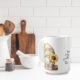 Springtime Sunflower Gnome Keramik Tasse