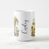 Springtime Sunflower Gnome Keramik Tasse (Mittel)