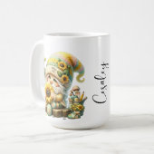 Springtime Sunflower Gnome Keramik Tasse (Vorderseite Links)