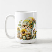 Springtime Sunflower Gnome Keramik Tasse (Links)