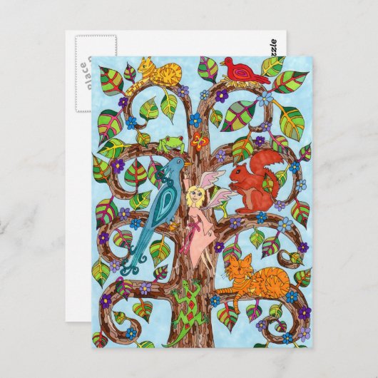 Springtime Tree of Life Postkarte (Vorne/Hinten)