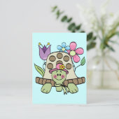 Springtime Turtle Tshirts und Geschenke Postkarte (Stehend Vorderseite)