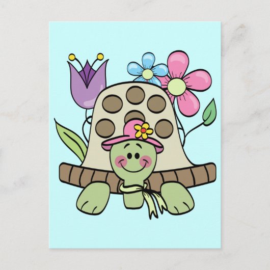 Springtime Turtle Tshirts und Geschenke Postkarte (Vorderseite)