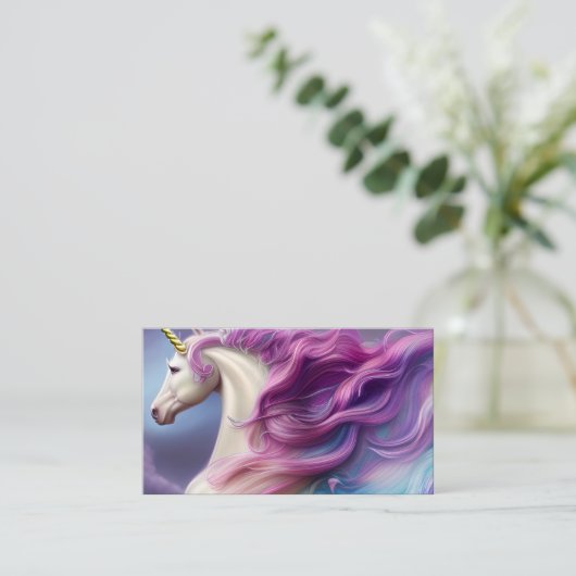 Springtime Unicorn Pferdetriptych Visitenkarte (Stehend Vorderseite)