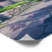 Springtime Village in Japan Poster (Ecke)