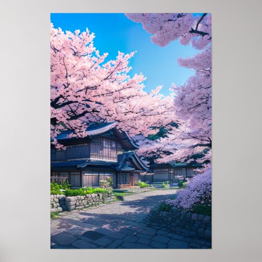 Springtime Village in Japan Poster (Vorne)