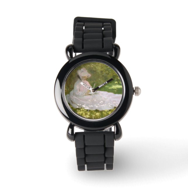 Springtime von Claude Monet Armbanduhr (Vorderseite)