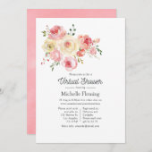 Springtime Watercolor Blütendusche Einladung (Vorne/Hinten)