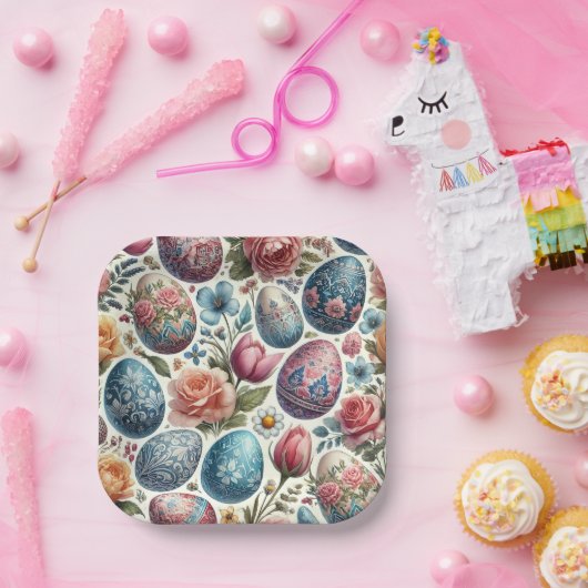 Springtime Watercolor Ostereier Teller (Party)