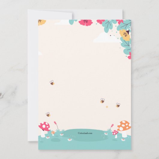 Springtime Watering Can Einladung (Rückseite)