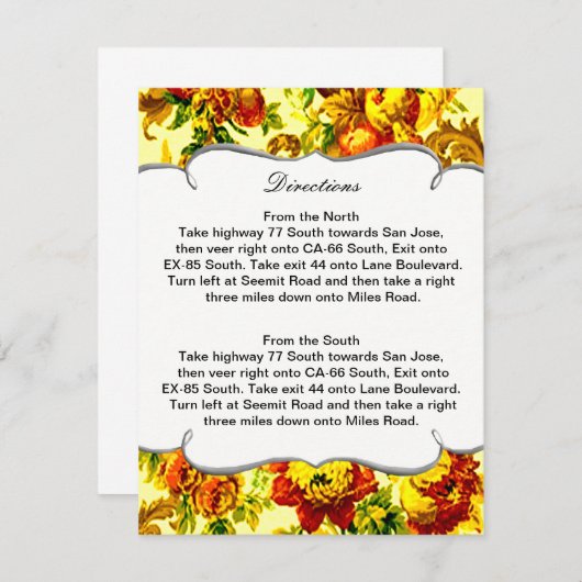 Springtime Wedding Direction Card Begleitkarte (Vorne/Hinten)