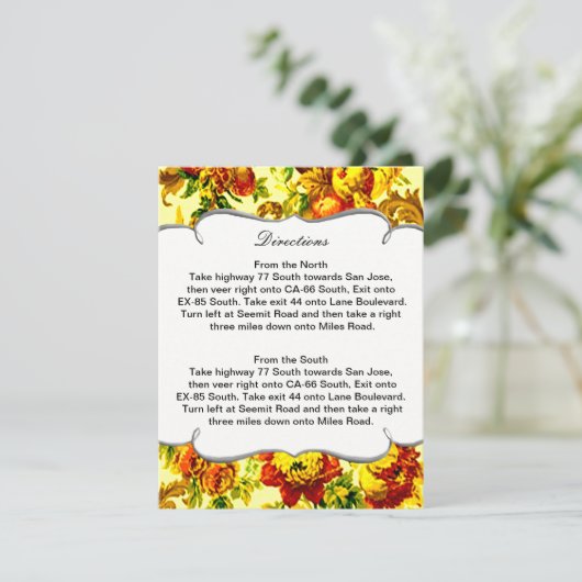 Springtime Wedding Direction Card Begleitkarte (Stehend Vorderseite)