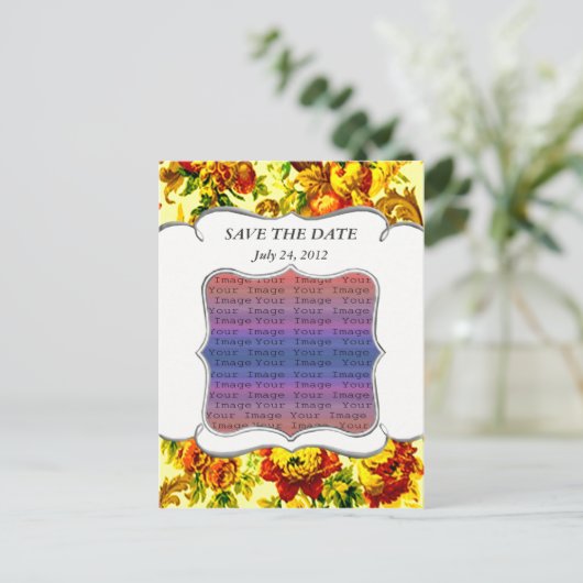 Springtime Wedding Save the Date Postcard Ankündigungspostkarte (Stehend Vorderseite)