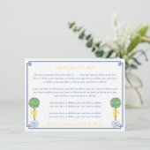 Springtime Yellow Boxwood Topiary Babydusche Dankeskarte (Stehend Vorderseite)